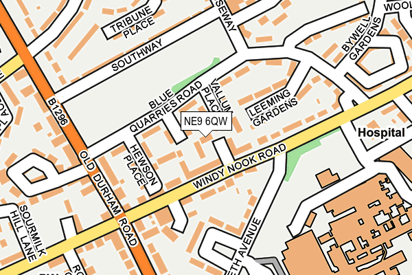 NE9 6QW map - OS OpenMap – Local (Ordnance Survey)