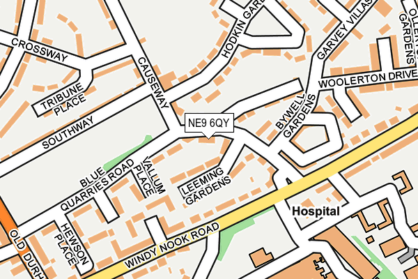 NE9 6QY map - OS OpenMap – Local (Ordnance Survey)