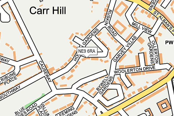 NE9 6RA map - OS OpenMap – Local (Ordnance Survey)