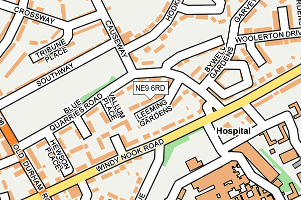 NE9 6RD map - OS OpenMap – Local (Ordnance Survey)