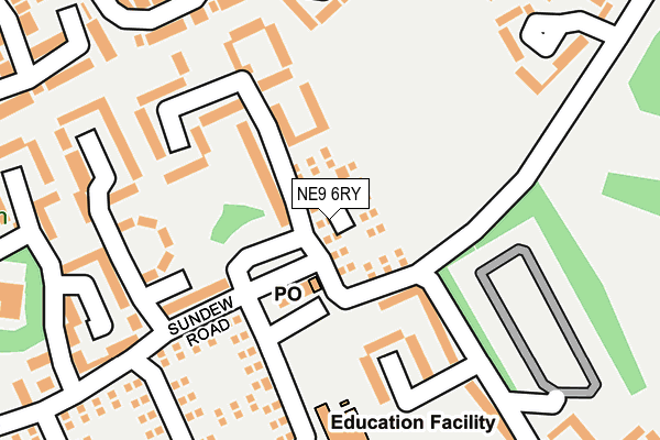 NE9 6RY map - OS OpenMap – Local (Ordnance Survey)