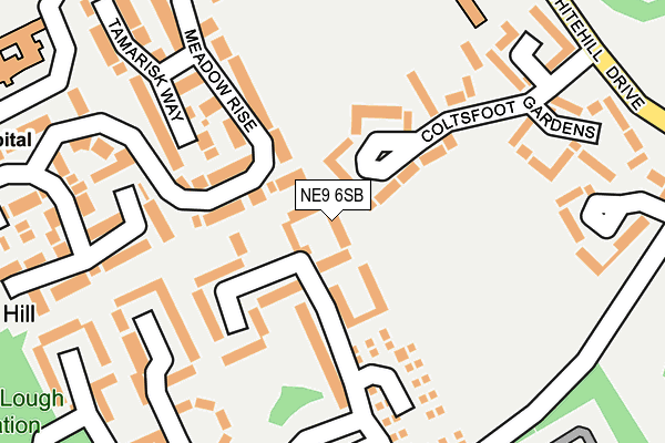 NE9 6SB map - OS OpenMap – Local (Ordnance Survey)