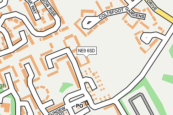 NE9 6SD map - OS OpenMap – Local (Ordnance Survey)