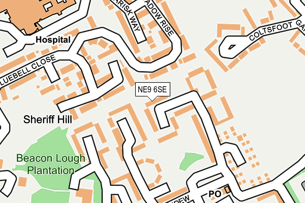 NE9 6SE map - OS OpenMap – Local (Ordnance Survey)