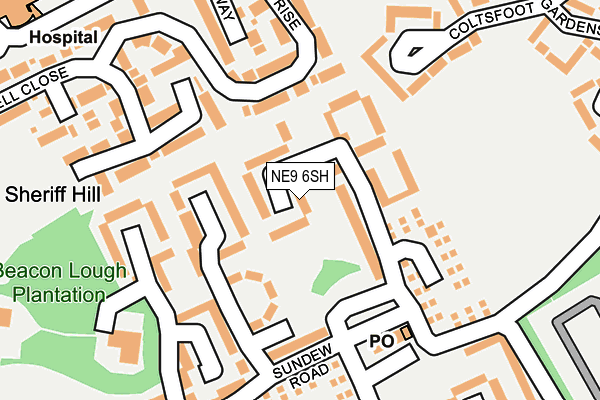 NE9 6SH map - OS OpenMap – Local (Ordnance Survey)