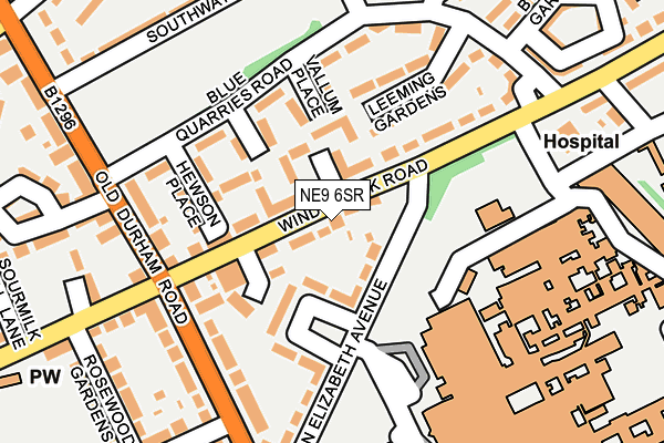 NE9 6SR map - OS OpenMap – Local (Ordnance Survey)