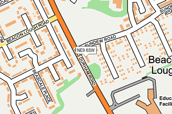 NE9 6SW map - OS OpenMap – Local (Ordnance Survey)