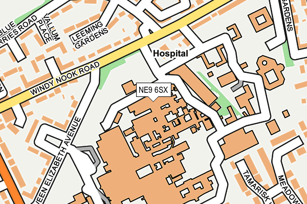 NE9 6SX map - OS OpenMap – Local (Ordnance Survey)