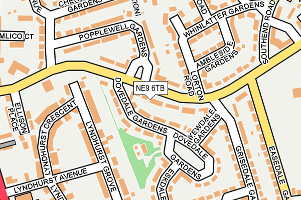 NE9 6TB map - OS OpenMap – Local (Ordnance Survey)