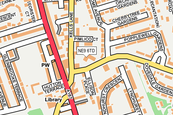 NE9 6TD map - OS OpenMap – Local (Ordnance Survey)