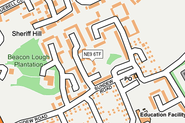 NE9 6TF map - OS OpenMap – Local (Ordnance Survey)