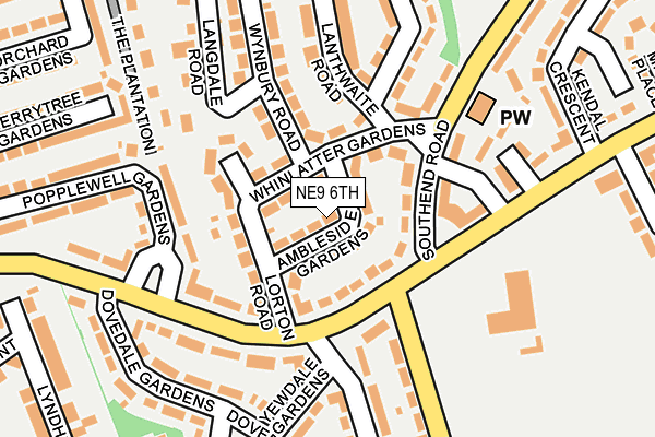 NE9 6TH map - OS OpenMap – Local (Ordnance Survey)