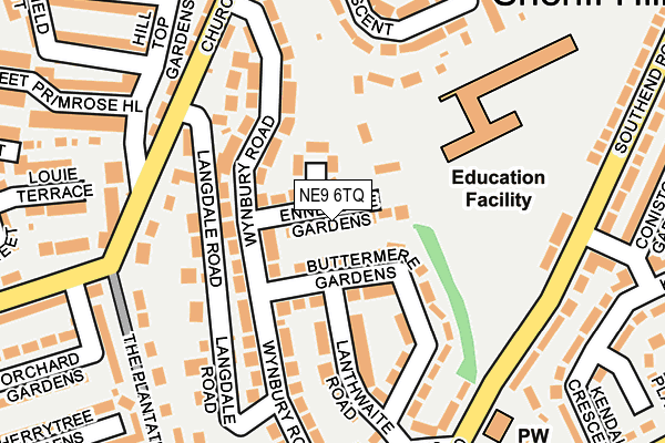 NE9 6TQ map - OS OpenMap – Local (Ordnance Survey)
