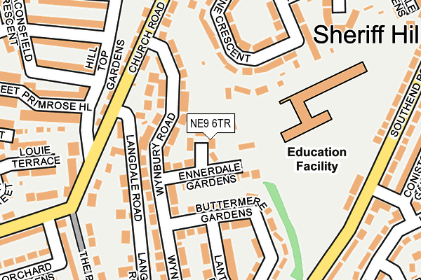 NE9 6TR map - OS OpenMap – Local (Ordnance Survey)