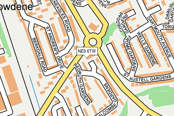 NE9 6TW map - OS OpenMap – Local (Ordnance Survey)