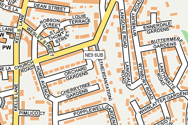 NE9 6UB map - OS OpenMap – Local (Ordnance Survey)