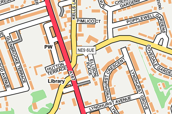 NE9 6UE map - OS OpenMap – Local (Ordnance Survey)