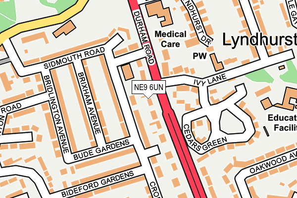 NE9 6UN map - OS OpenMap – Local (Ordnance Survey)