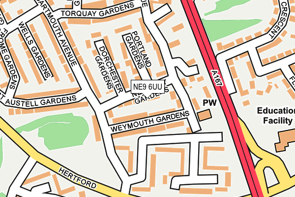 NE9 6UU map - OS OpenMap – Local (Ordnance Survey)