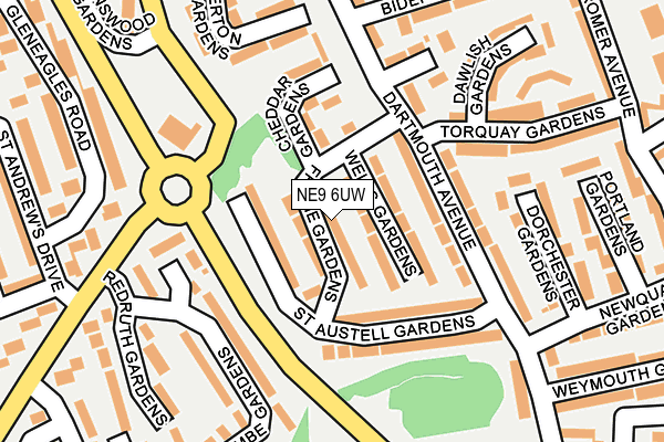 NE9 6UW map - OS OpenMap – Local (Ordnance Survey)