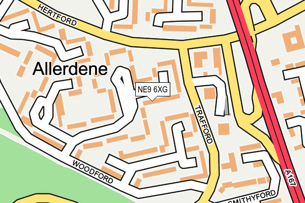 NE9 6XG map - OS OpenMap – Local (Ordnance Survey)