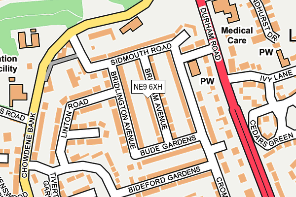 NE9 6XH map - OS OpenMap – Local (Ordnance Survey)