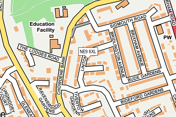 NE9 6XL map - OS OpenMap – Local (Ordnance Survey)