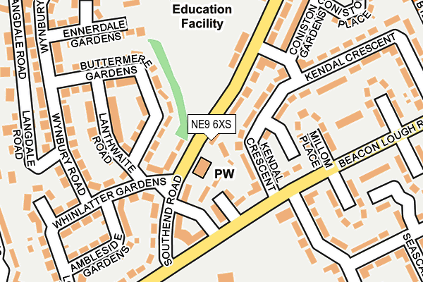 NE9 6XS map - OS OpenMap – Local (Ordnance Survey)