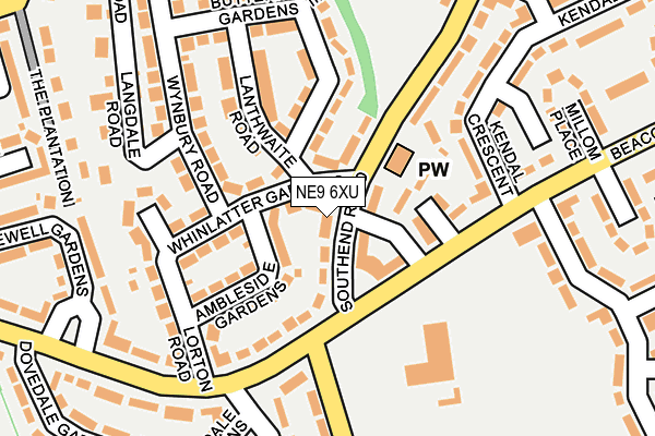 NE9 6XU map - OS OpenMap – Local (Ordnance Survey)