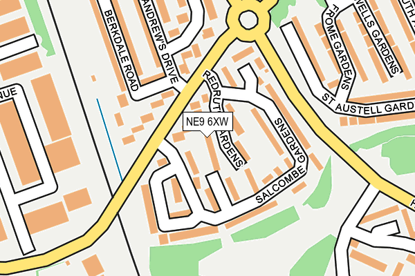 NE9 6XW map - OS OpenMap – Local (Ordnance Survey)