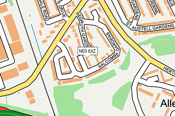 NE9 6XZ map - OS OpenMap – Local (Ordnance Survey)