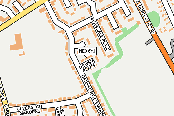 NE9 6YJ map - OS OpenMap – Local (Ordnance Survey)