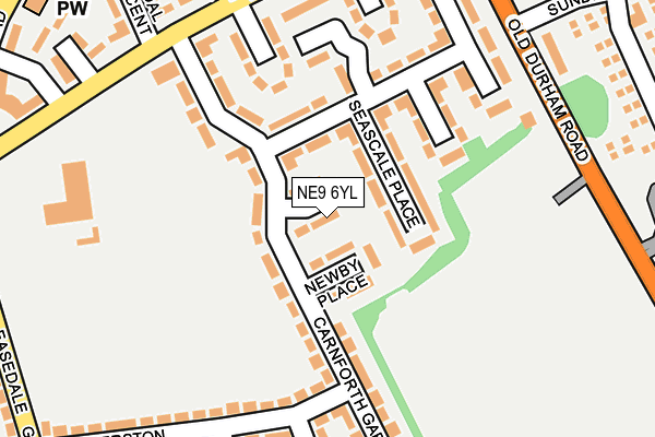 NE9 6YL map - OS OpenMap – Local (Ordnance Survey)