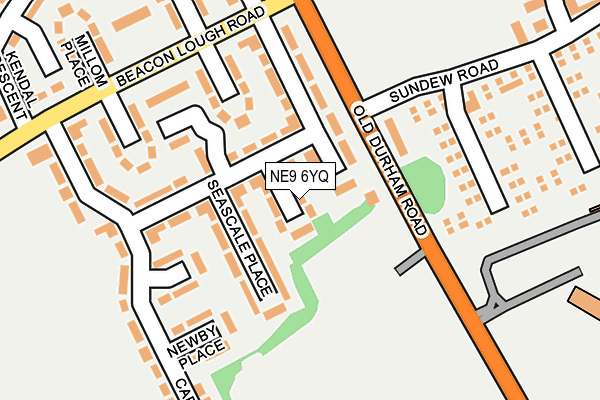 NE9 6YQ map - OS OpenMap – Local (Ordnance Survey)