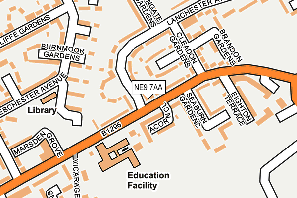 NE9 7AA map - OS OpenMap – Local (Ordnance Survey)