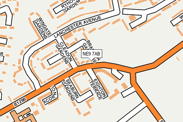 NE9 7AB map - OS OpenMap – Local (Ordnance Survey)
