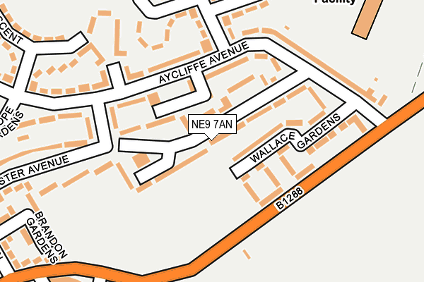 NE9 7AN map - OS OpenMap – Local (Ordnance Survey)