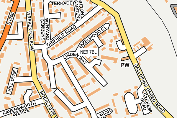 NE9 7BL map - OS OpenMap – Local (Ordnance Survey)