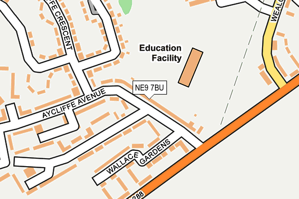 NE9 7BU map - OS OpenMap – Local (Ordnance Survey)