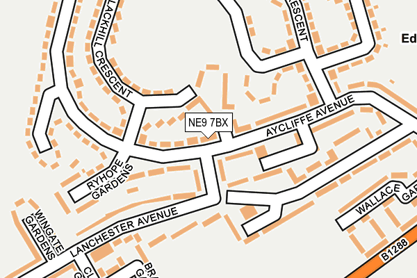 NE9 7BX map - OS OpenMap – Local (Ordnance Survey)