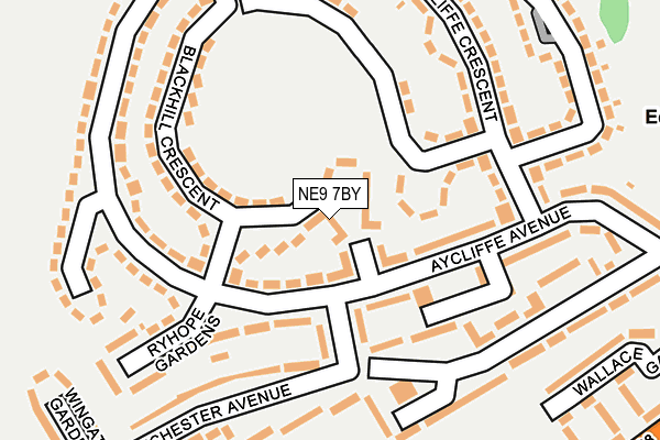 NE9 7BY map - OS OpenMap – Local (Ordnance Survey)