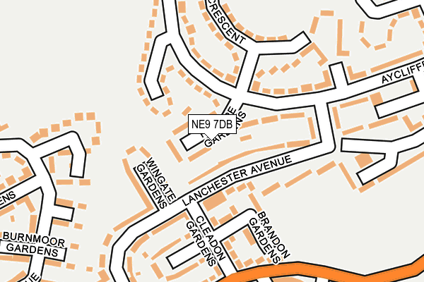 NE9 7DB map - OS OpenMap – Local (Ordnance Survey)