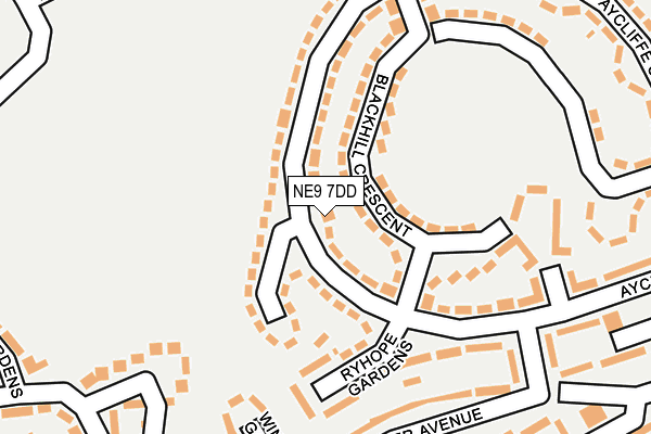NE9 7DD map - OS OpenMap – Local (Ordnance Survey)