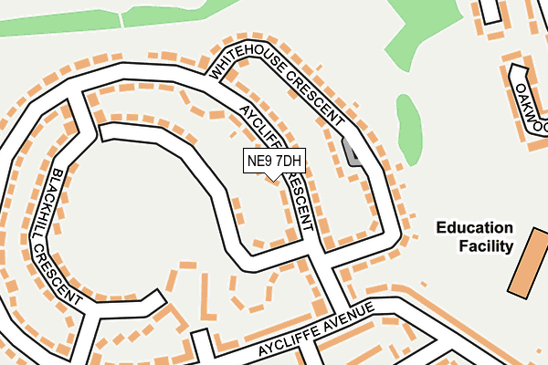 NE9 7DH map - OS OpenMap – Local (Ordnance Survey)