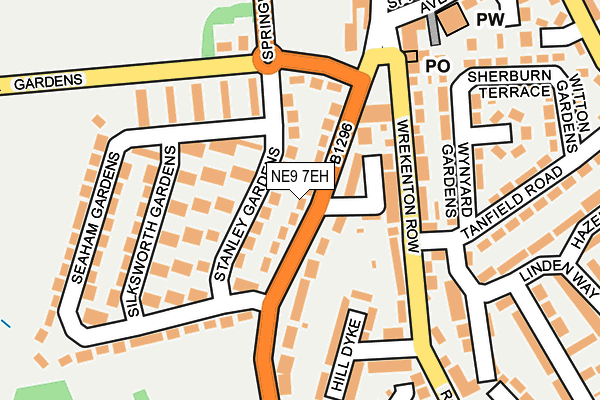 NE9 7EH map - OS OpenMap – Local (Ordnance Survey)