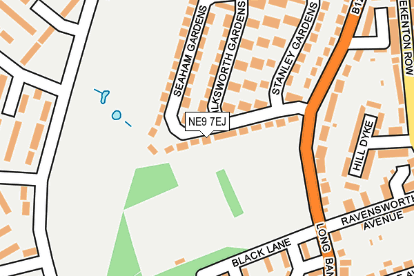 NE9 7EJ map - OS OpenMap – Local (Ordnance Survey)