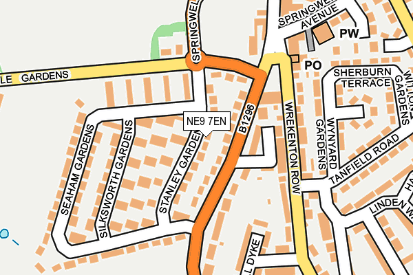 NE9 7EN map - OS OpenMap – Local (Ordnance Survey)