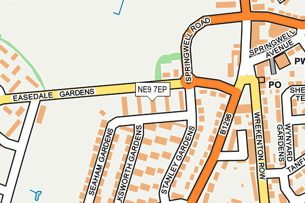 NE9 7EP map - OS OpenMap – Local (Ordnance Survey)