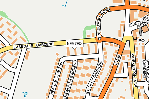 NE9 7EQ map - OS OpenMap – Local (Ordnance Survey)