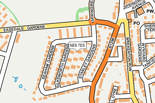 NE9 7ES map - OS OpenMap – Local (Ordnance Survey)